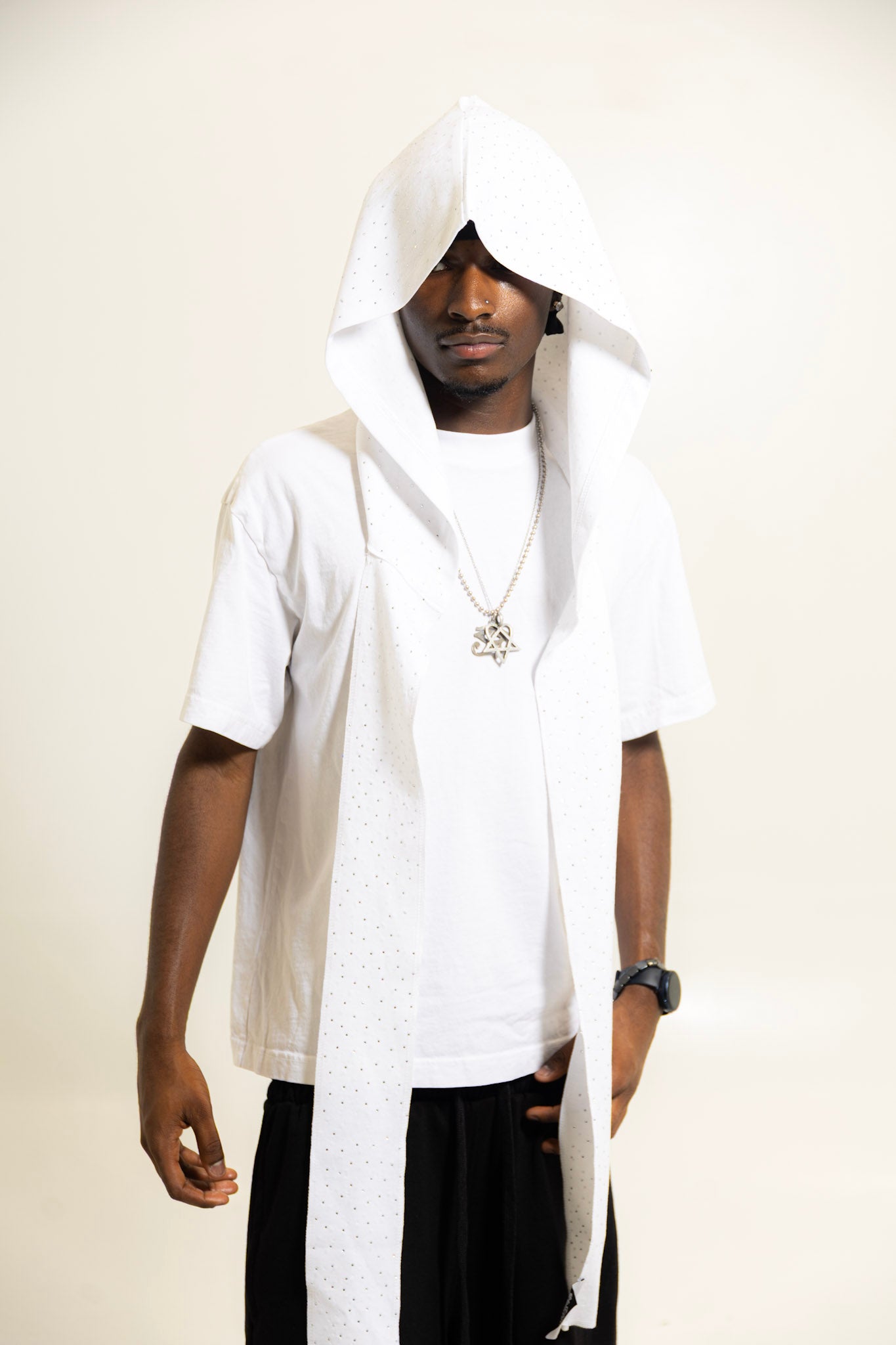 White Hood Scarf