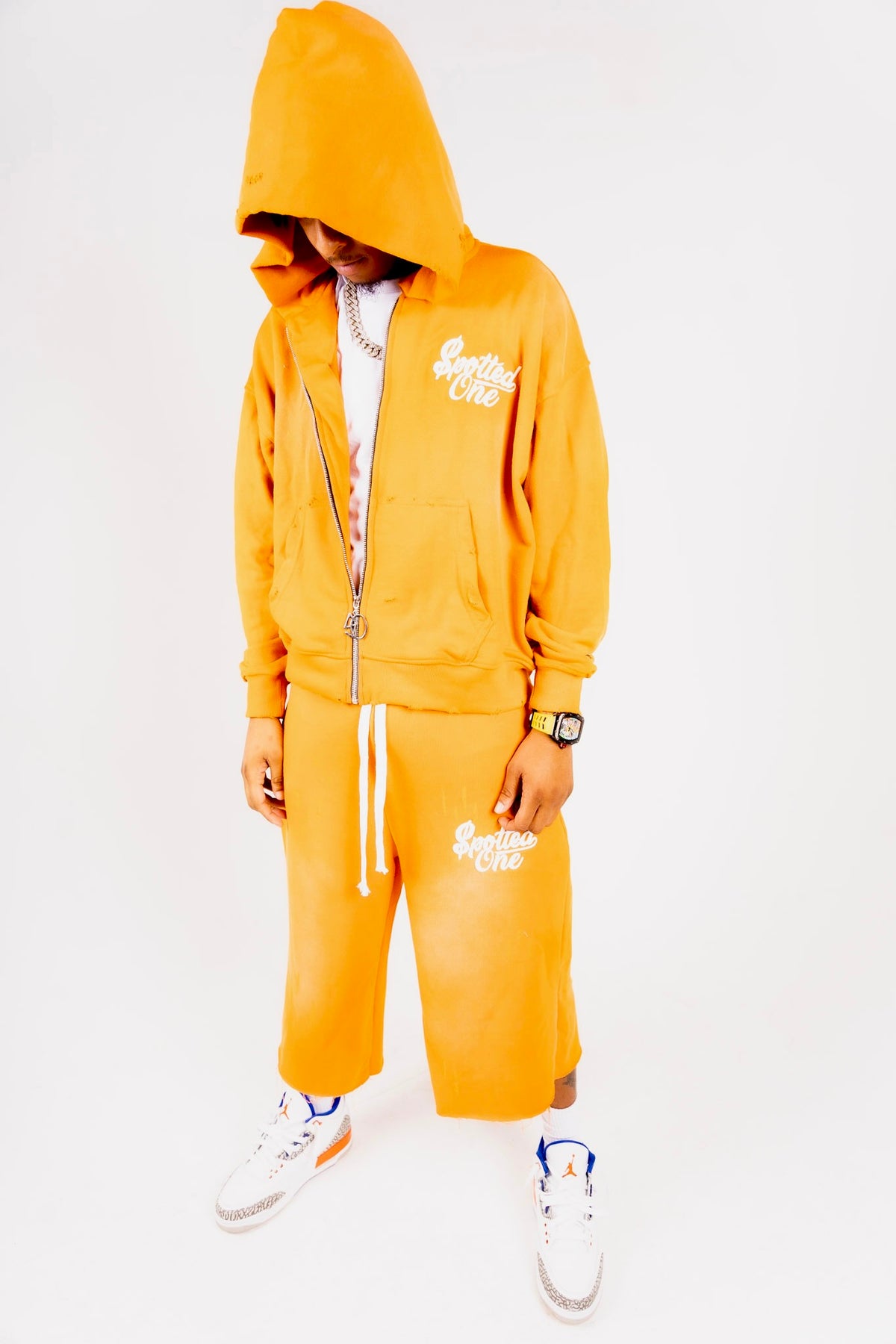 Orange Long Shorts