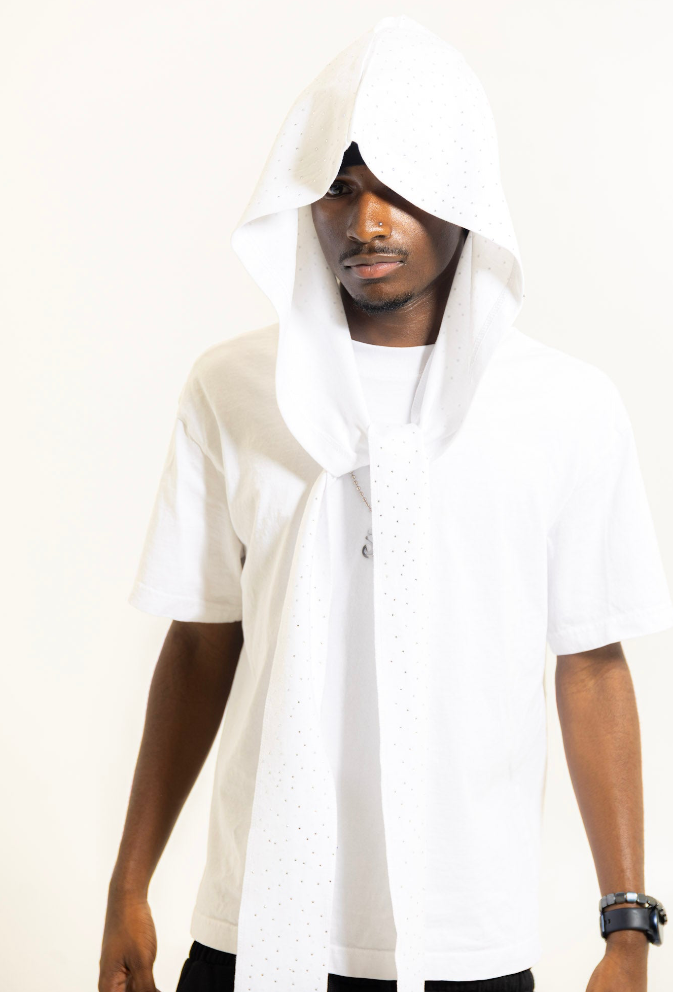 White Hood Scarf