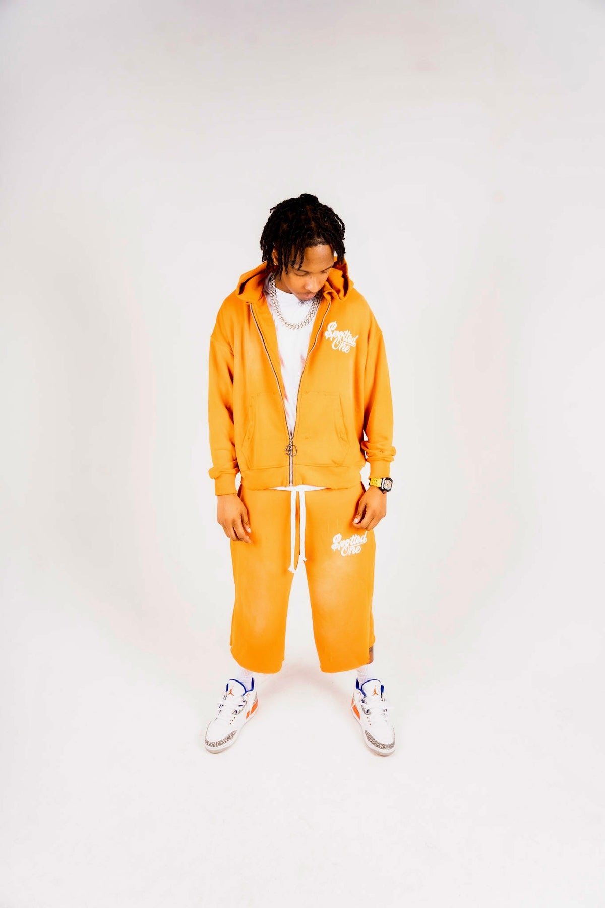 Orange Long Shorts