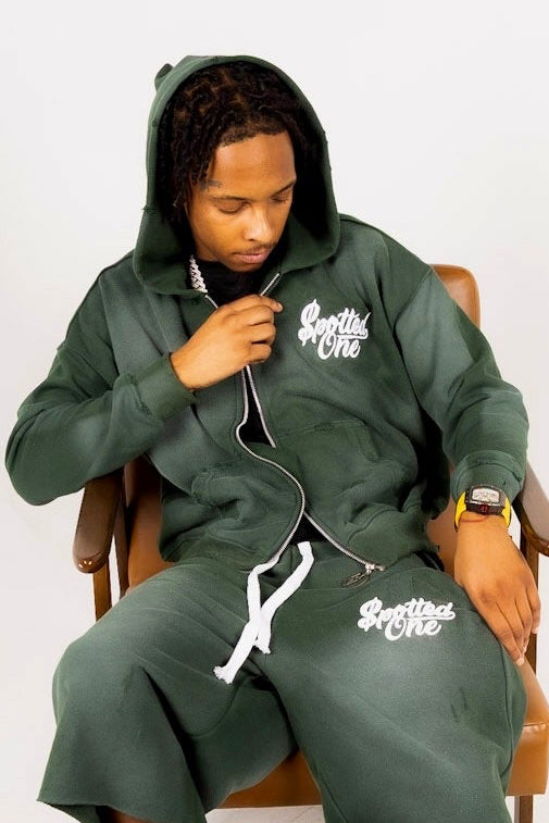 Money Green Essentials Zip-Up