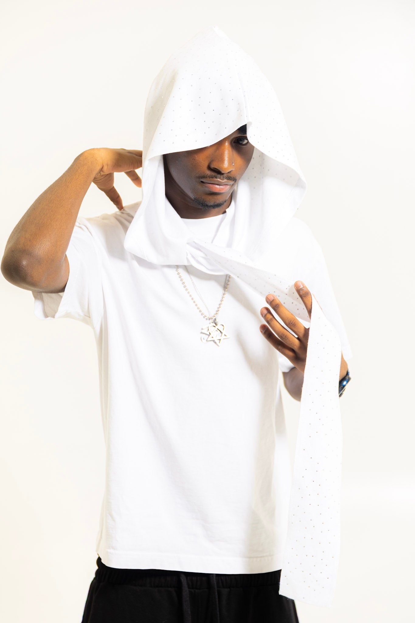 White Hood Scarf
