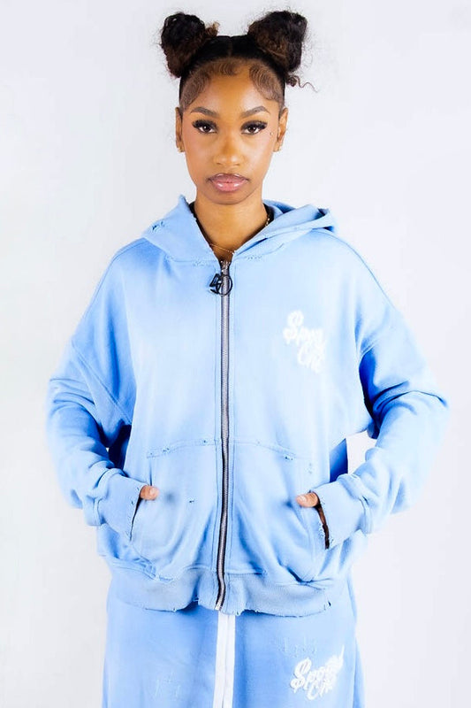 Sky Blue Essentials Zip-Up