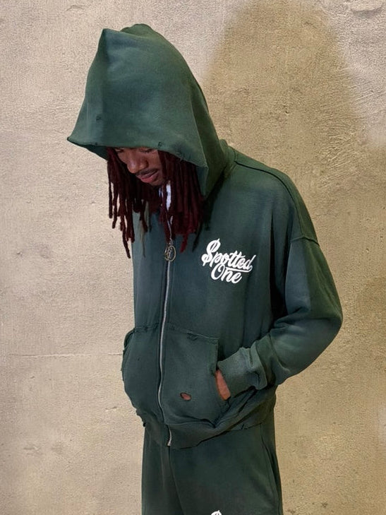 Money Green Spotted One long shorts styled on body